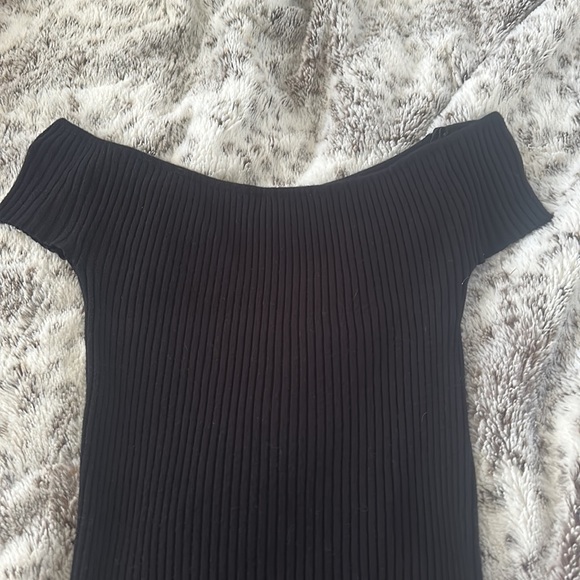 Black Ribbed Dress - Picture 2 of 3